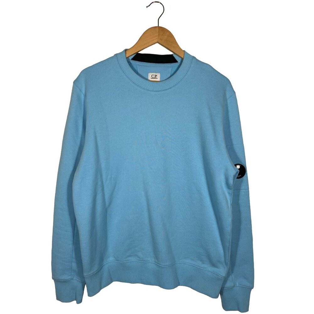 NWT C.P. Company Diagonal Raised Fleece Lens Crewneck Blue mens size medium